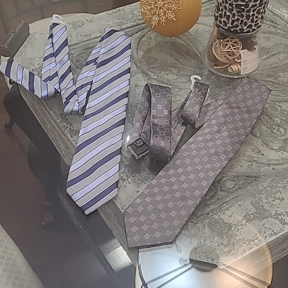 GIORGIO ARMANI AND ZEGNA SET OF TWO SILK TIES MADE IN ITALY NEW